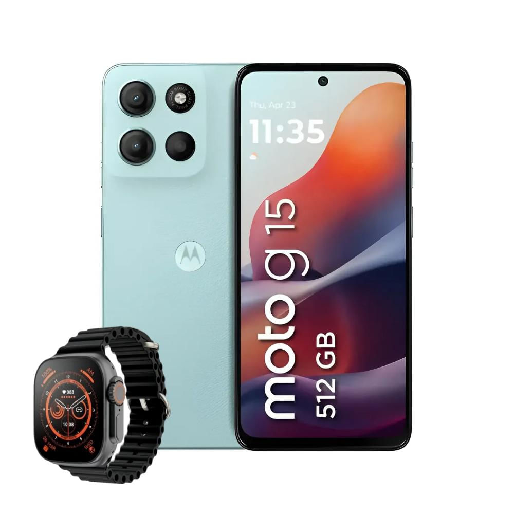 Celular Motorola G15 Lte 512Gb 8Gb Ram Celeste + Smartwatch