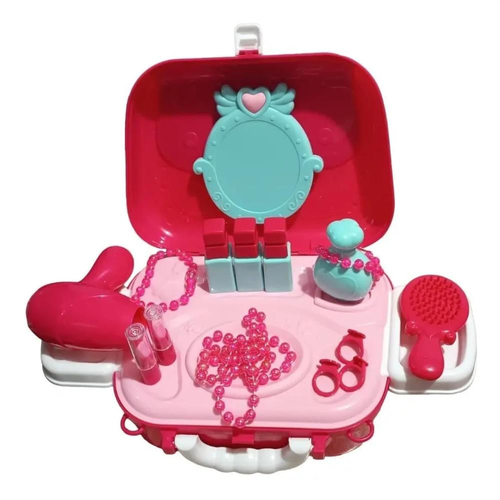 Kit Tocador Maleta Accesorios Belleza Juguete Niñas 17 Pcs img #3