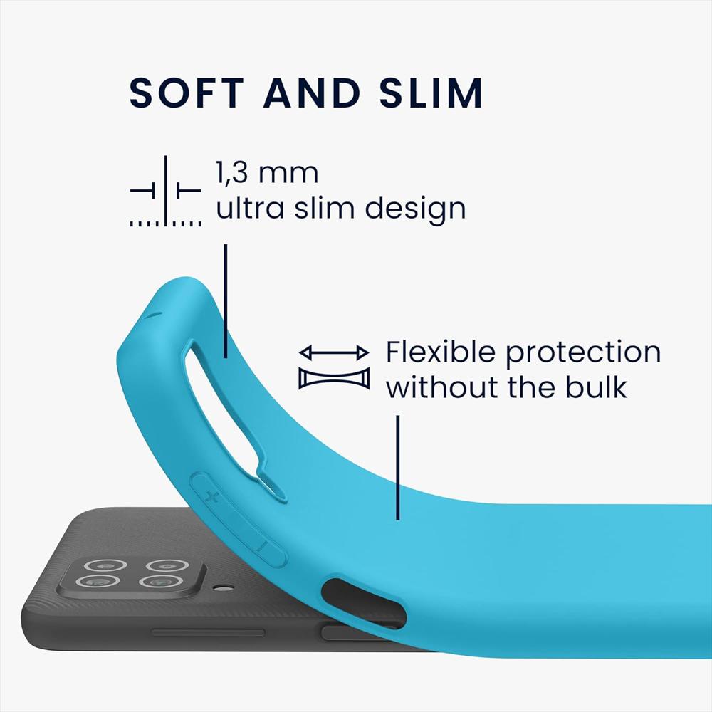 Estuche Funda Forro Protector En Silicona Para Samsung A12 Celeste img #2