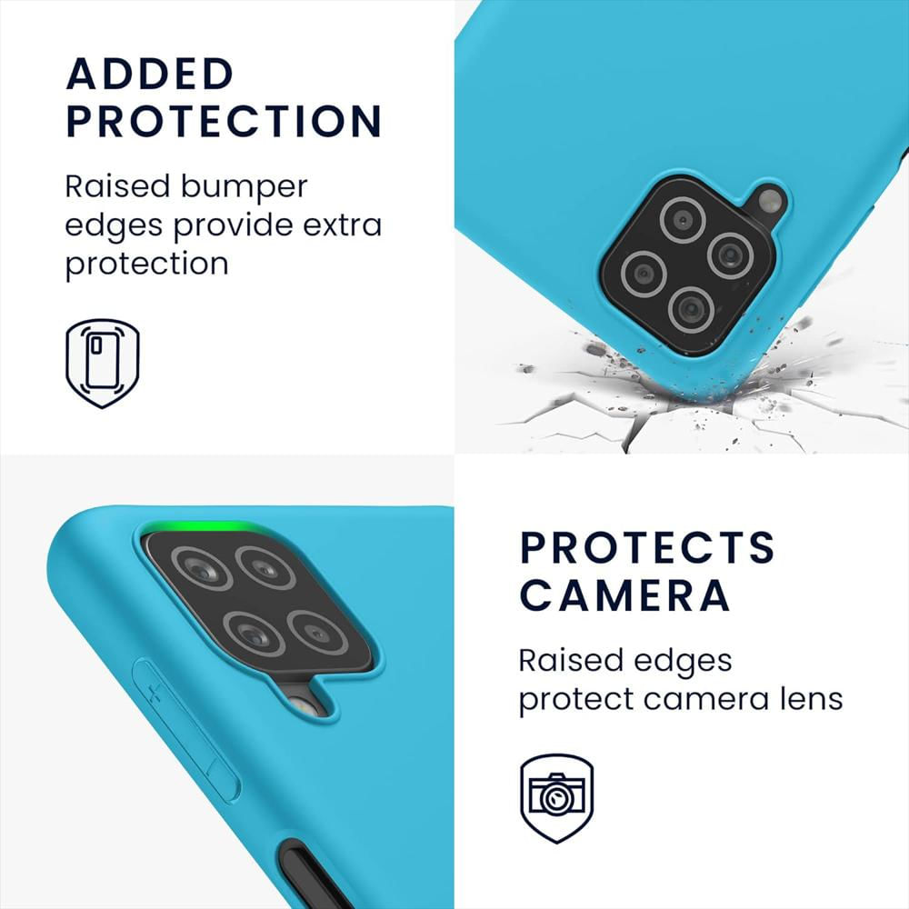 Estuche Funda Forro Protector En Silicona Para Samsung A12 Celeste img #3