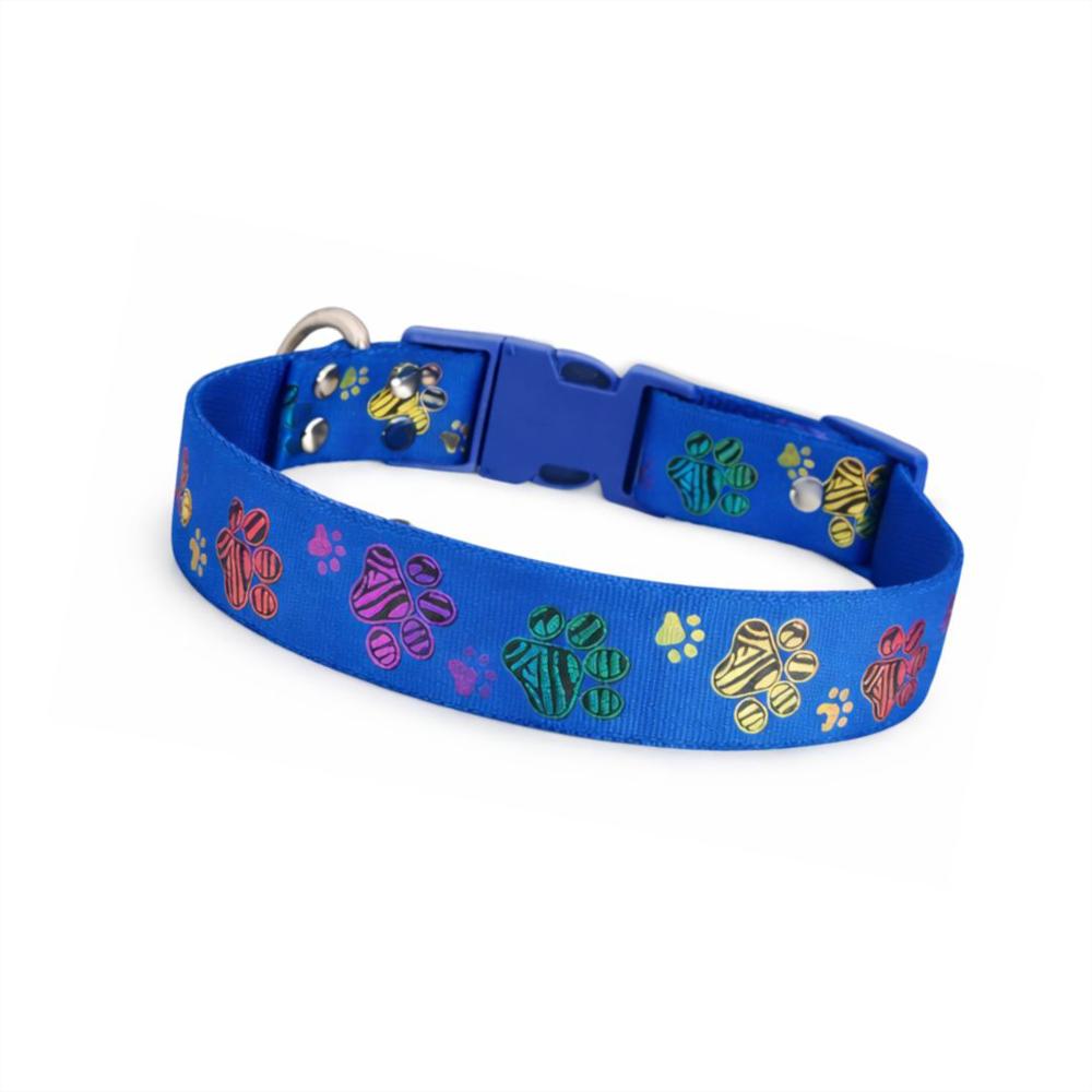 Collar Para Perro Estilo Huellitas Azul, Diseño Único Talla S img #2