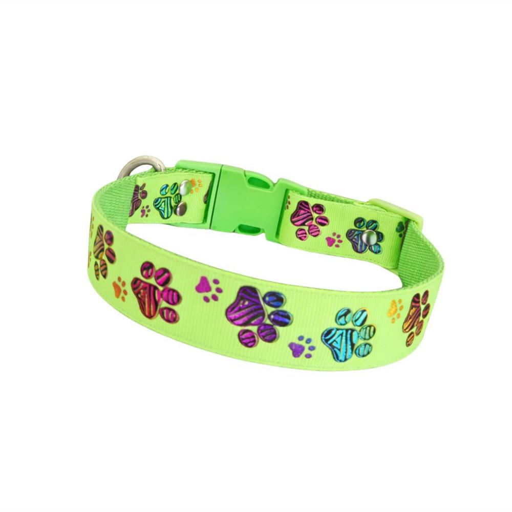 Collar Para Perro Estilo Huellitas Verde, Diseño Único Talla M img #2