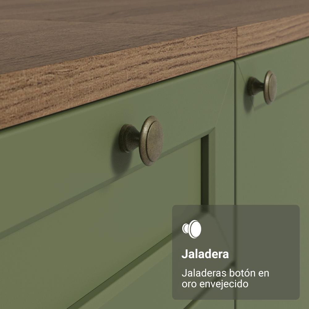 Cocina Integral Vik 1.80 Metros Marrón/Verde 03 img #5