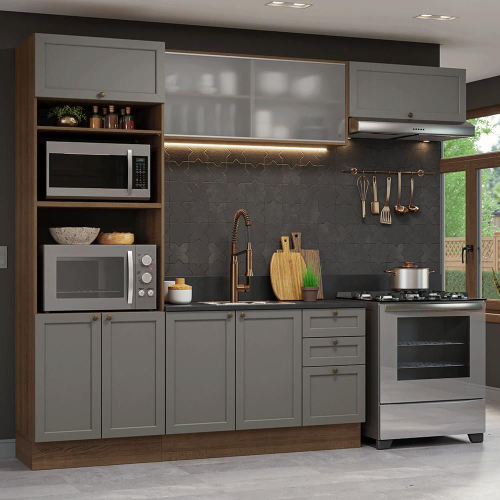 Cocina Integral Vik 2.70 Metros Marrón/Gris 03 img #1