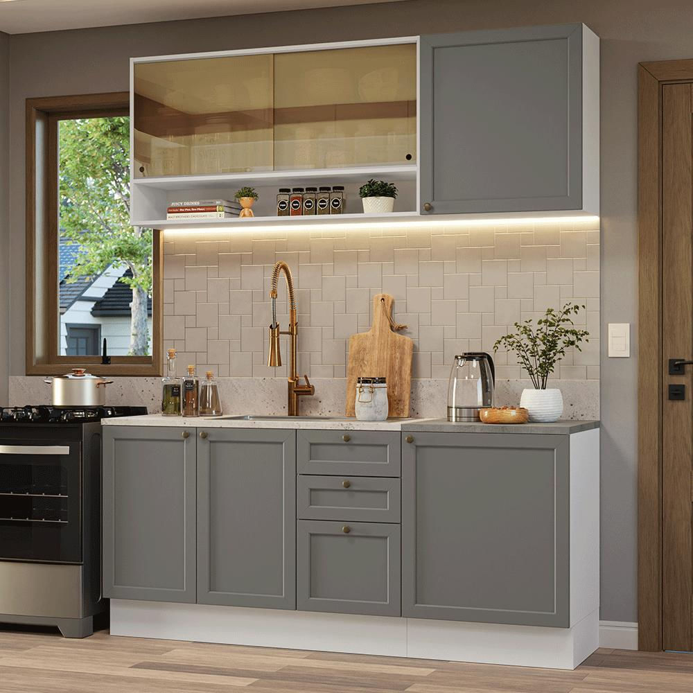 Cocina Integral Vik 1.80 Metros Blanco/Gris 04 img #1