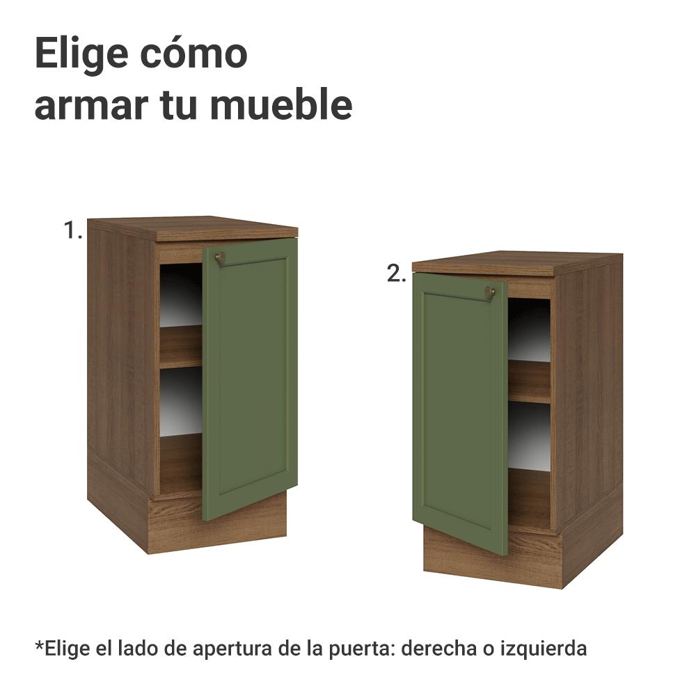 Mueble De Cocina Bajo Vik 40 Cm 1 Puerta Marrón/Verde img #3