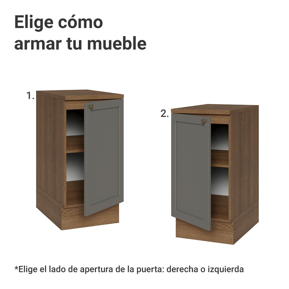 Mueble De Cocina Bajo Vik 40 Cm 1 Puerta Marrón/Gris img #3