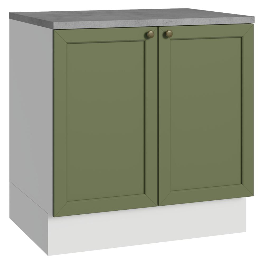 Mueble De Cocina Bajo Vik 80 Cm 2 Puertas Blanco/Verde img #1