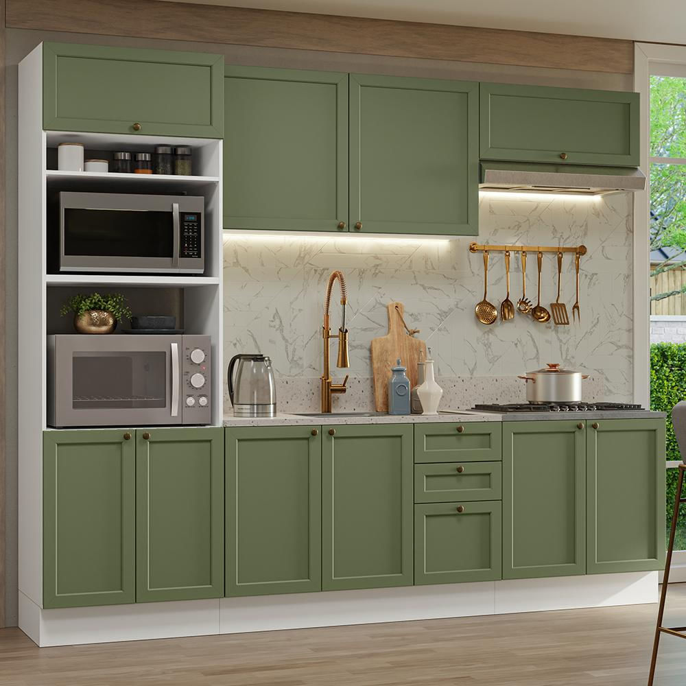 Cocina Integral Vik 2.70 Metros Blanco/Verde 01 img #1