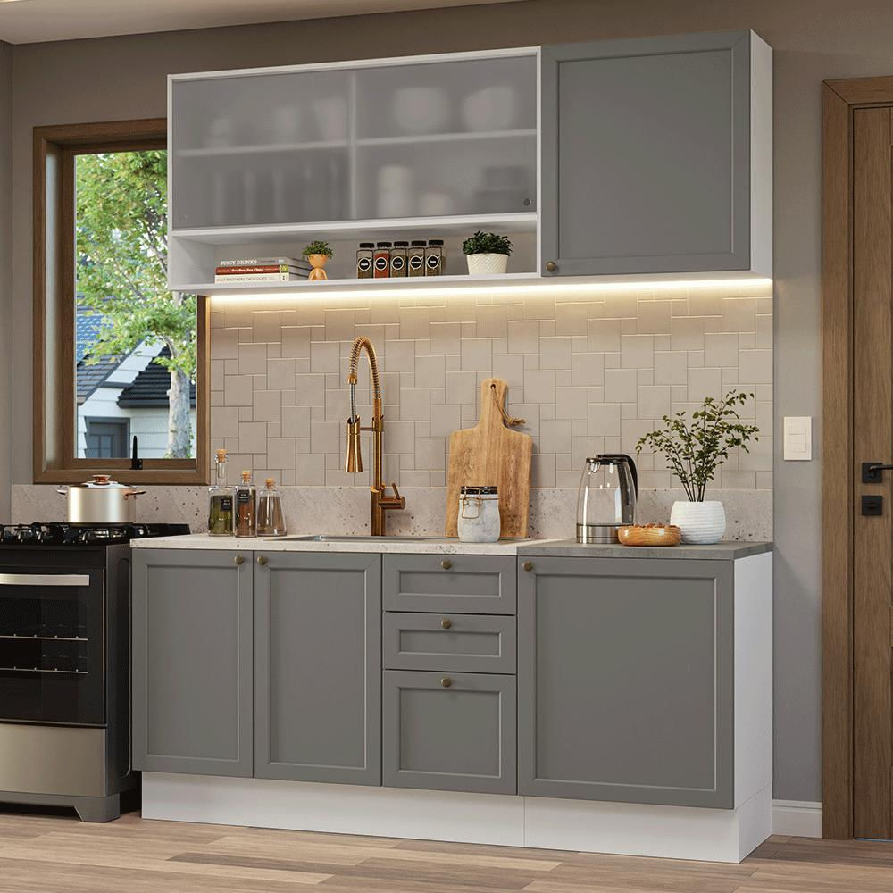 Cocina Integral Vik 1.80 Metros Blanco/Gris 03 img #1