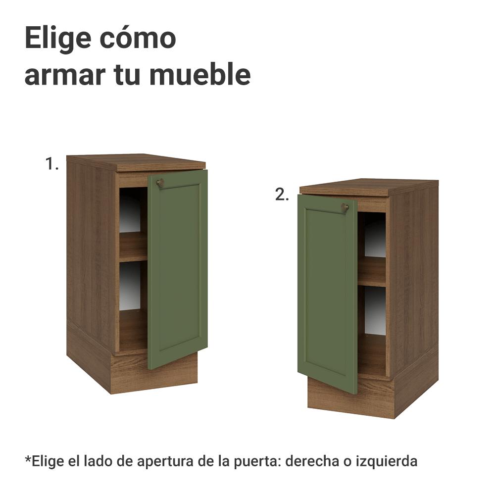 Mueble De Cocina Bajo Vik 35 Cm 1 Puerta Marrón/Verde img #3