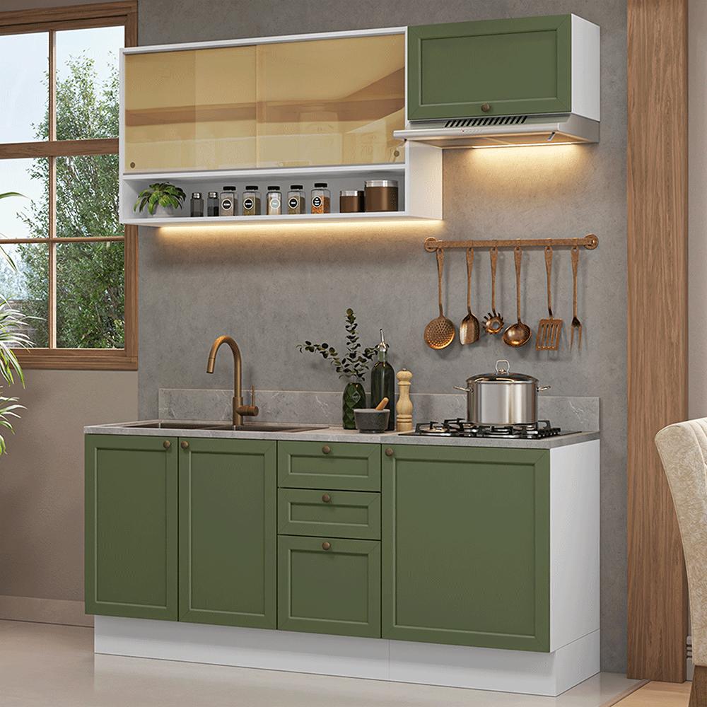 Cocina Integral Vik 1.80 Metros Blanco/Verde 05 img #1
