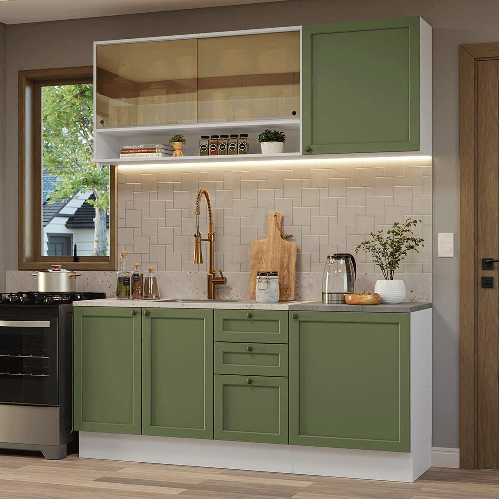 Cocina Integral Vik 1.80 Metros Blanco/Verde 04 img #1