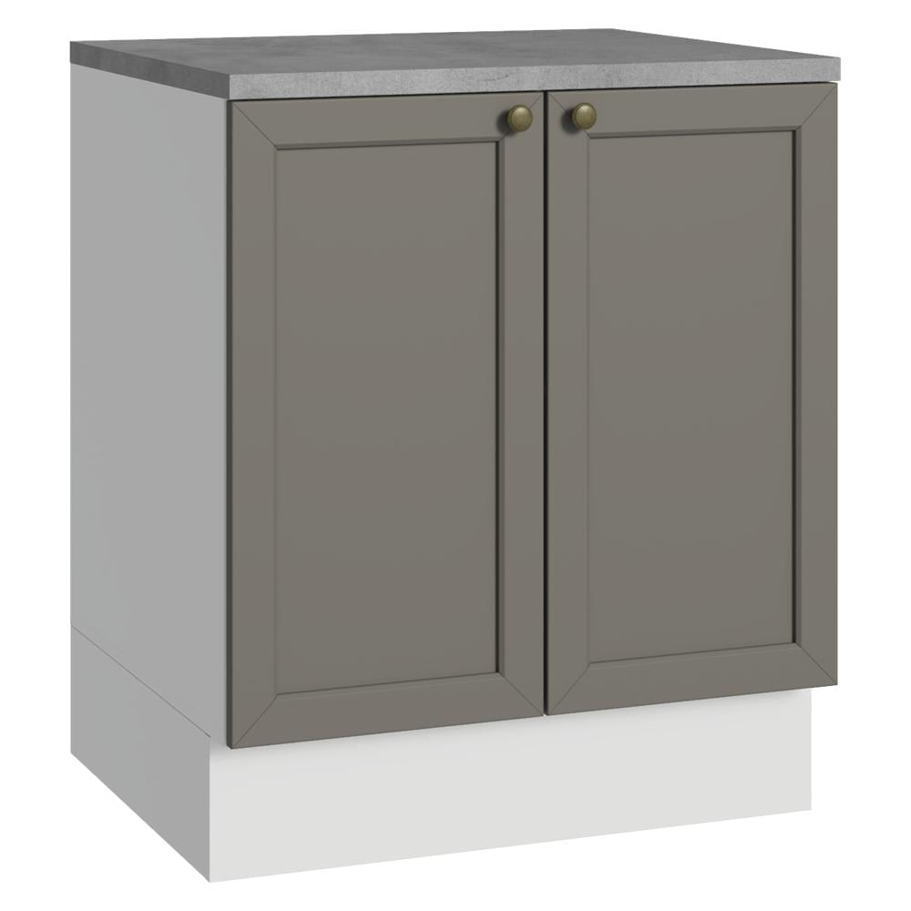 Mueble De Cocina Bajo Vik 70 Cm 2 Puertas Blanco/Gris img #1