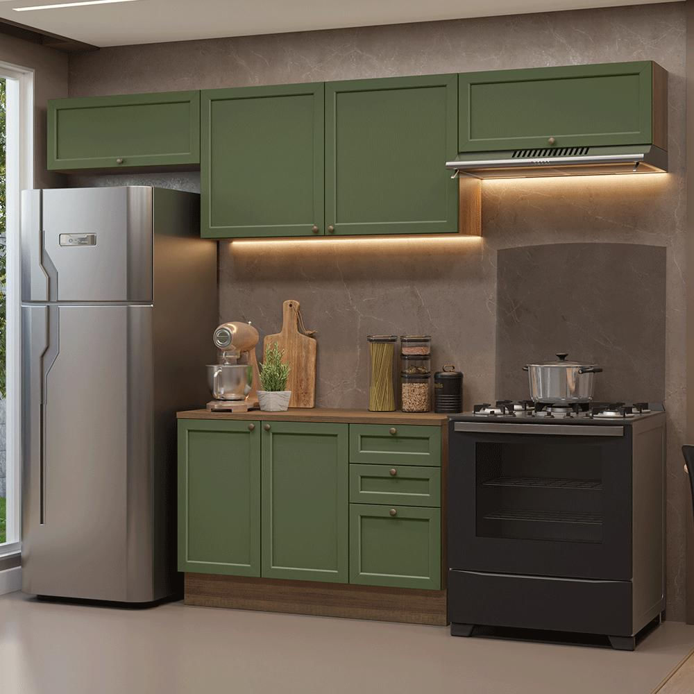 Cocina Integral Vik 2.80 M Con Encimera Marrón/Verde 01 img #1