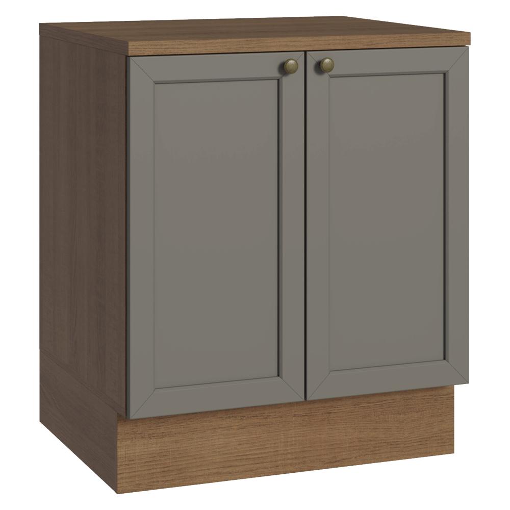 Mueble De Cocina Bajo Vik 70 Cm 2 Puertas Marrón/Gris img #1