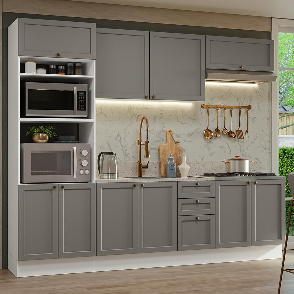 Cocina Integral Vik 2.70 Metros Blanco/Gris 01 img #1