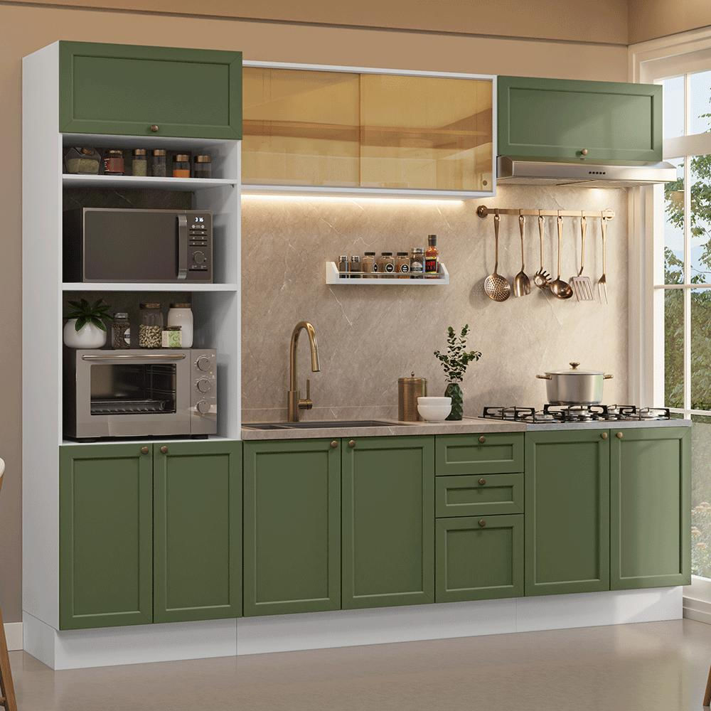 Cocina Integral Vik 2.70 Metros Blanco/Verde 02 img #1