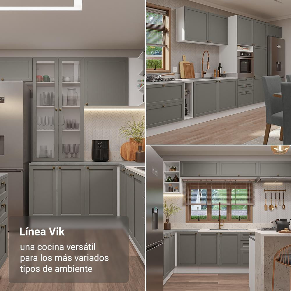 Mueble De Cocina Bajo Vik 35 Cm 1 Puerta Blanco/Gris img #4