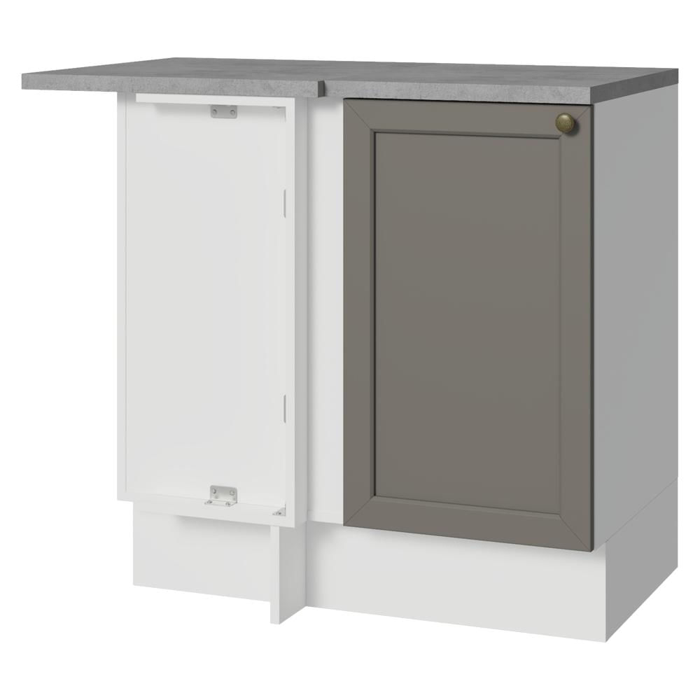 Mueble De Cocina Bajo De Esquina Vik 1 Puerta Blanco/Gris img #1