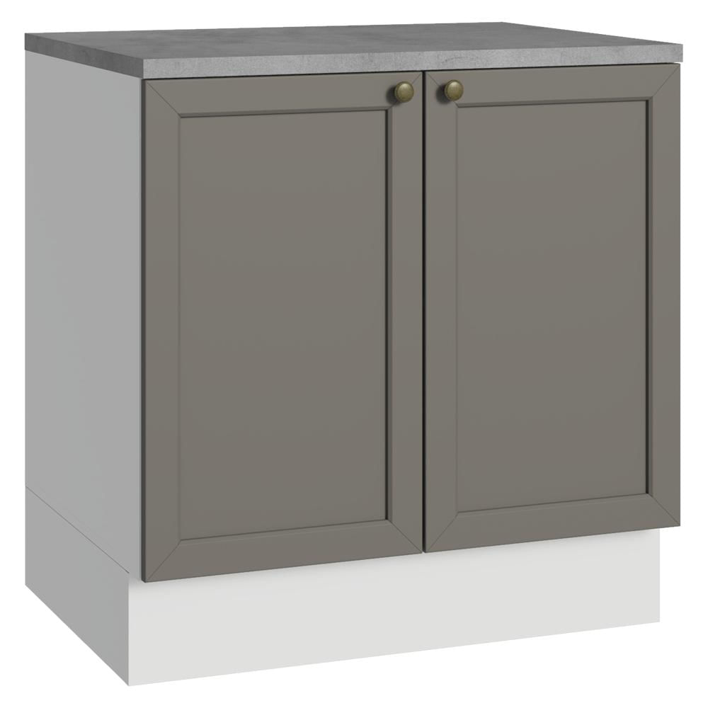 Mueble De Cocina Bajo Vik 80 Cm 2 Puertas Blanco/Gris img #1