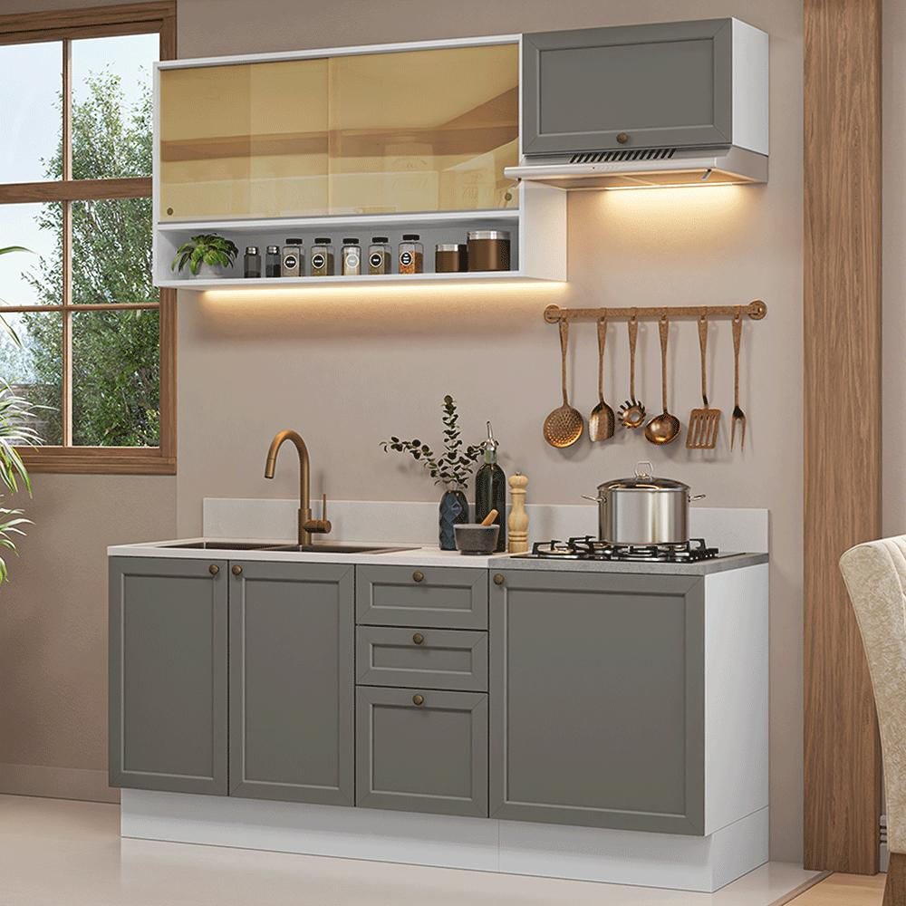 Cocina Integral Vik 1.80 Metros Blanco/Gris 05 img #1