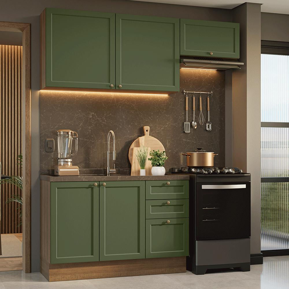 Cocina Integral Vik 1.80 Metros Marrón/Verde 02 img #1