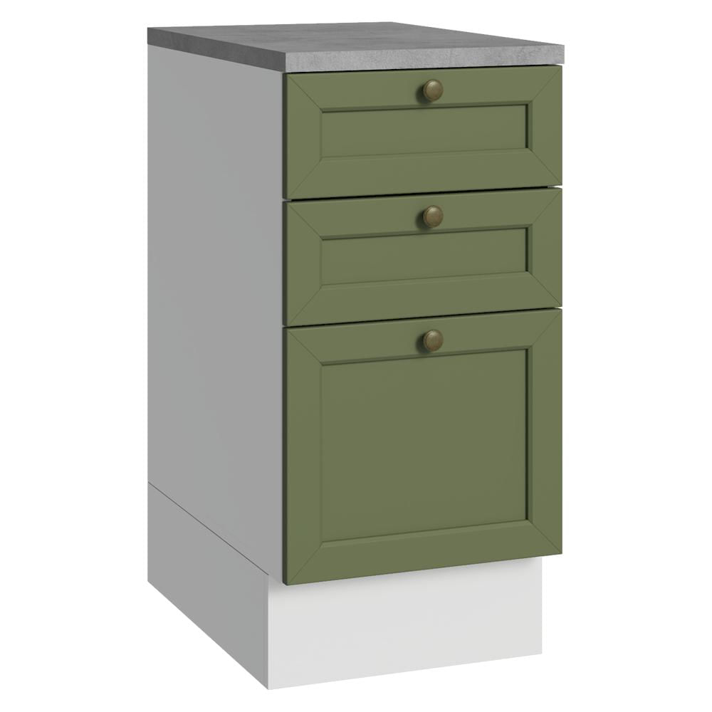 Mueble De Cocina Bajo Vik 40 Cm 3 Cajones Blanco/Verde img #1