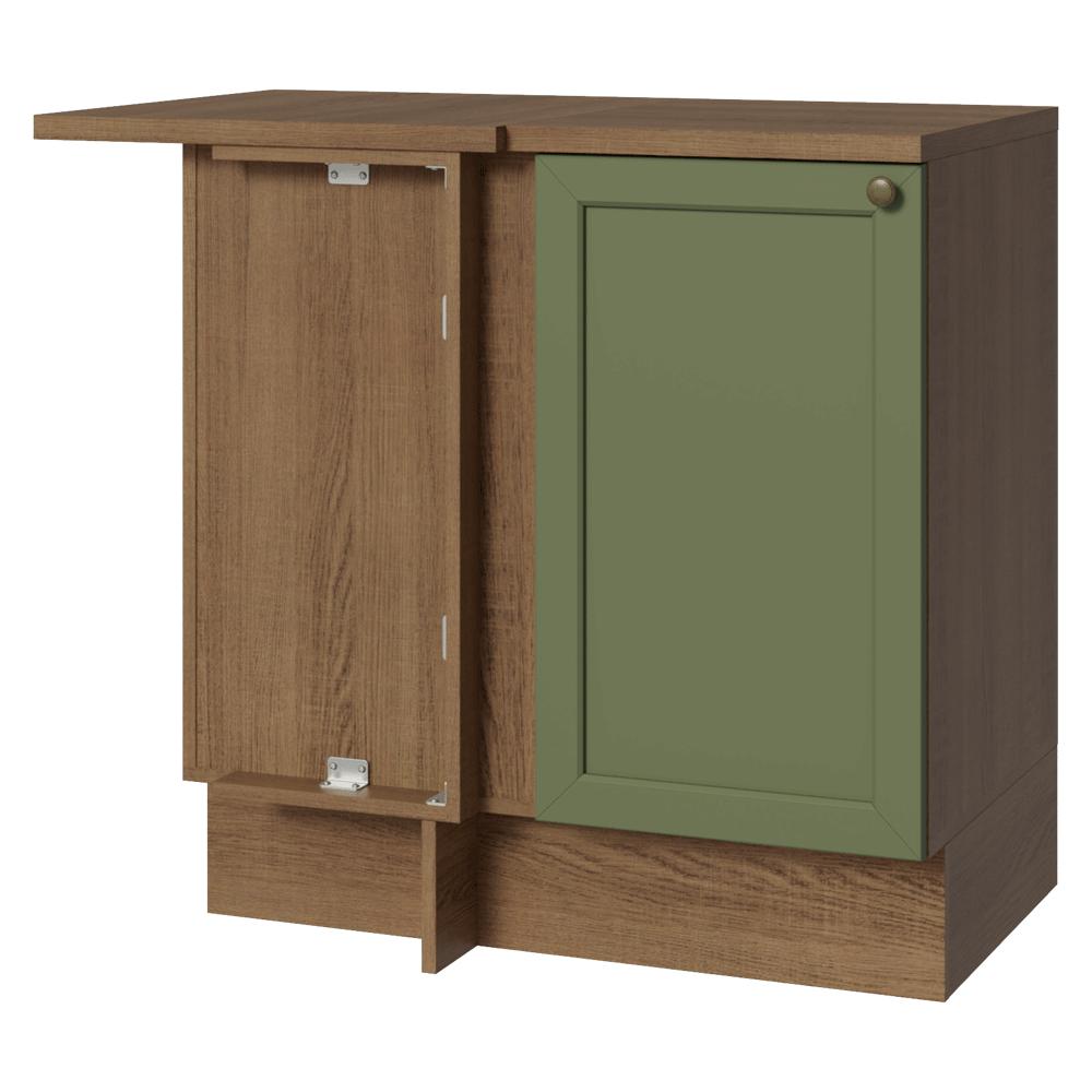 Mueble De Cocina Bajo De Esquina Vik 1 Puerta Marrón/Verde img #1