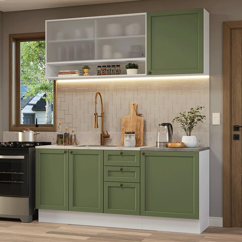 Cocina Integral Vik 1.80 Metros Blanco/Verde 03 img #1