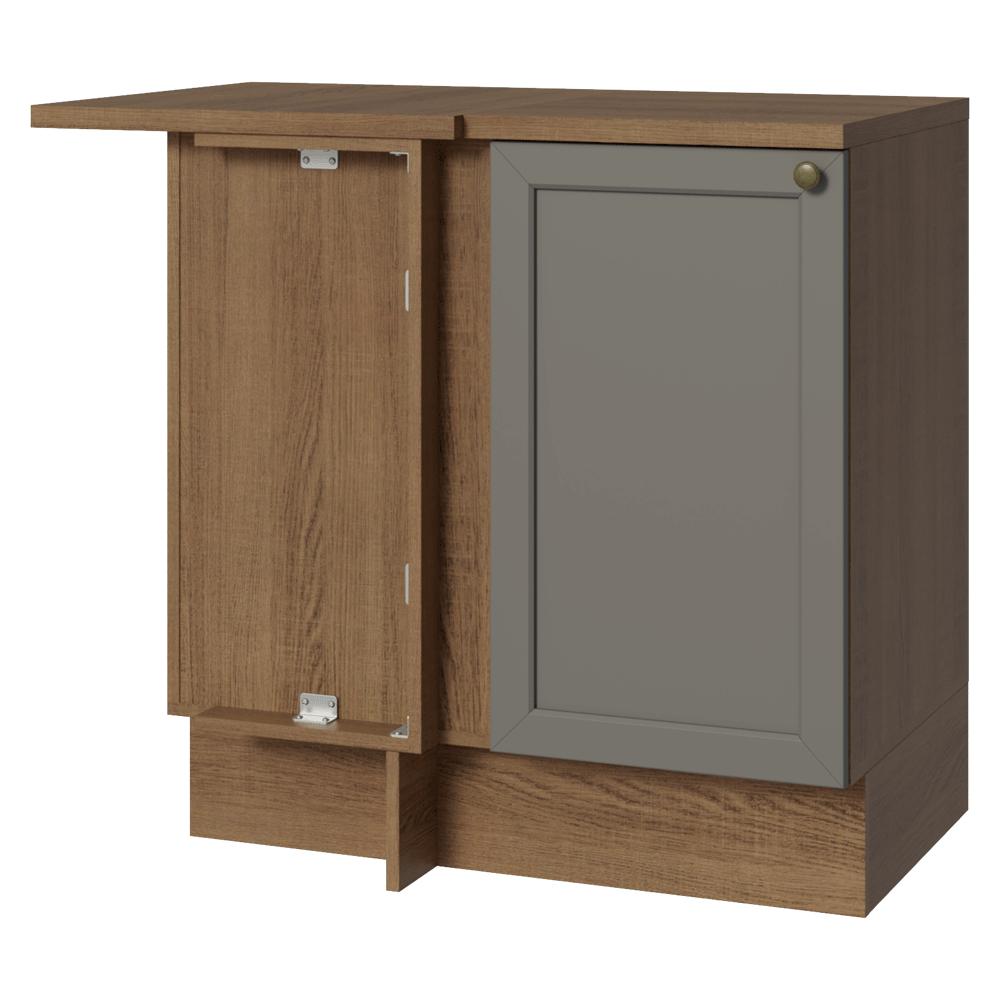 Mueble De Cocina Bajo De Esquina Vik 1 Puerta Marrón/Gris img #1