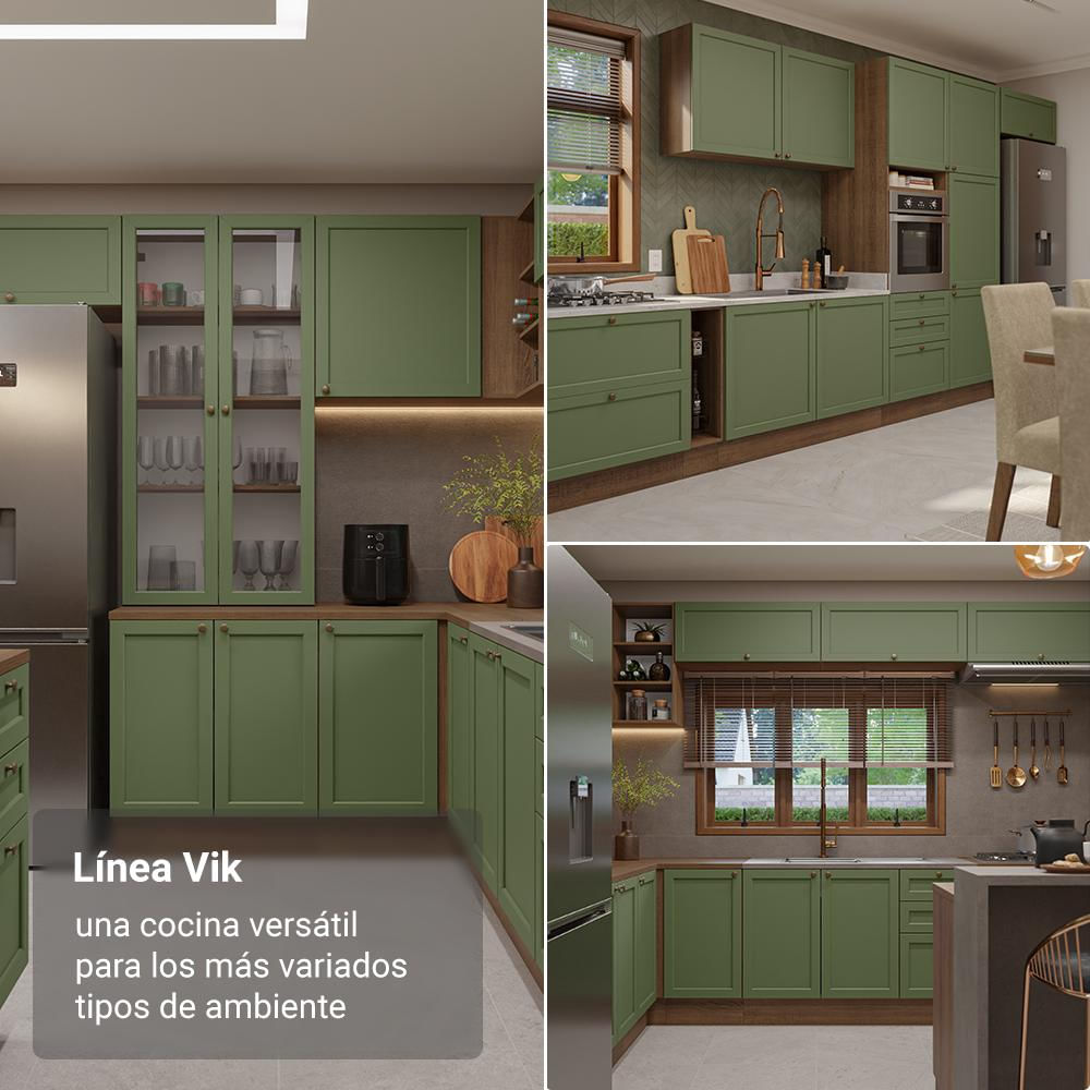 Cocina Integral Vik 2.70 Metros Marrón/Verde 04 img #4