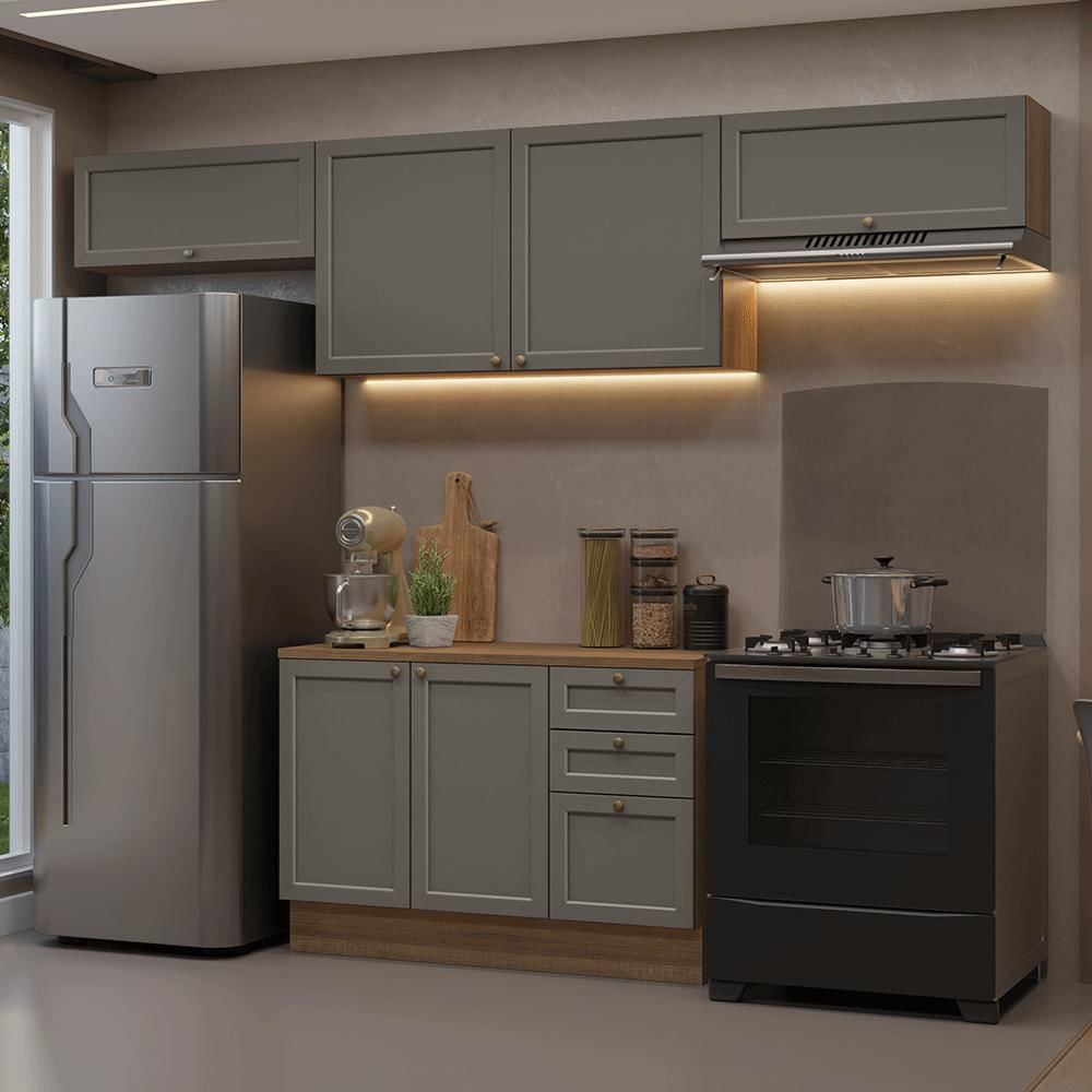 Cocina Integral Vik 2.80 M Con Encimera Marrón/Gris 01 img #1