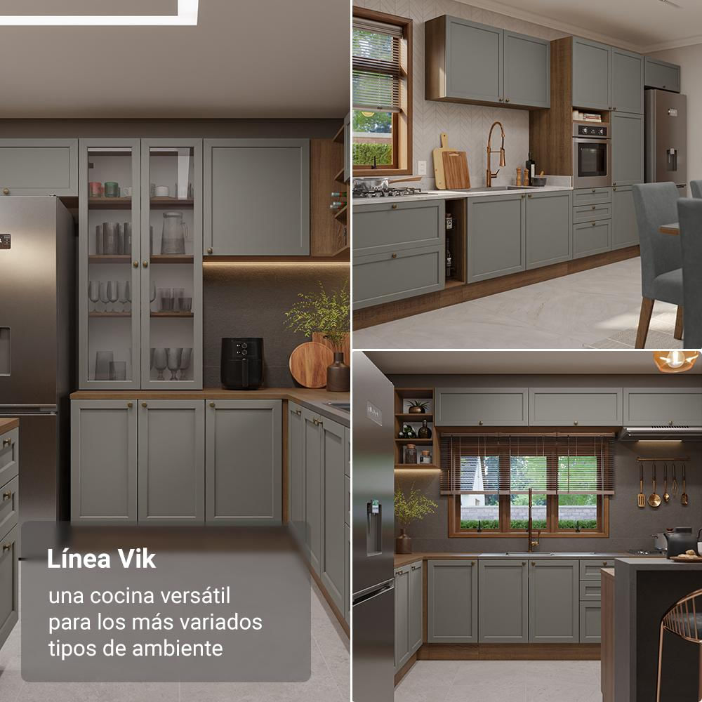 Cocina Integral Vik 2.80 M Con Encimera Marrón/Gris 01 img #4
