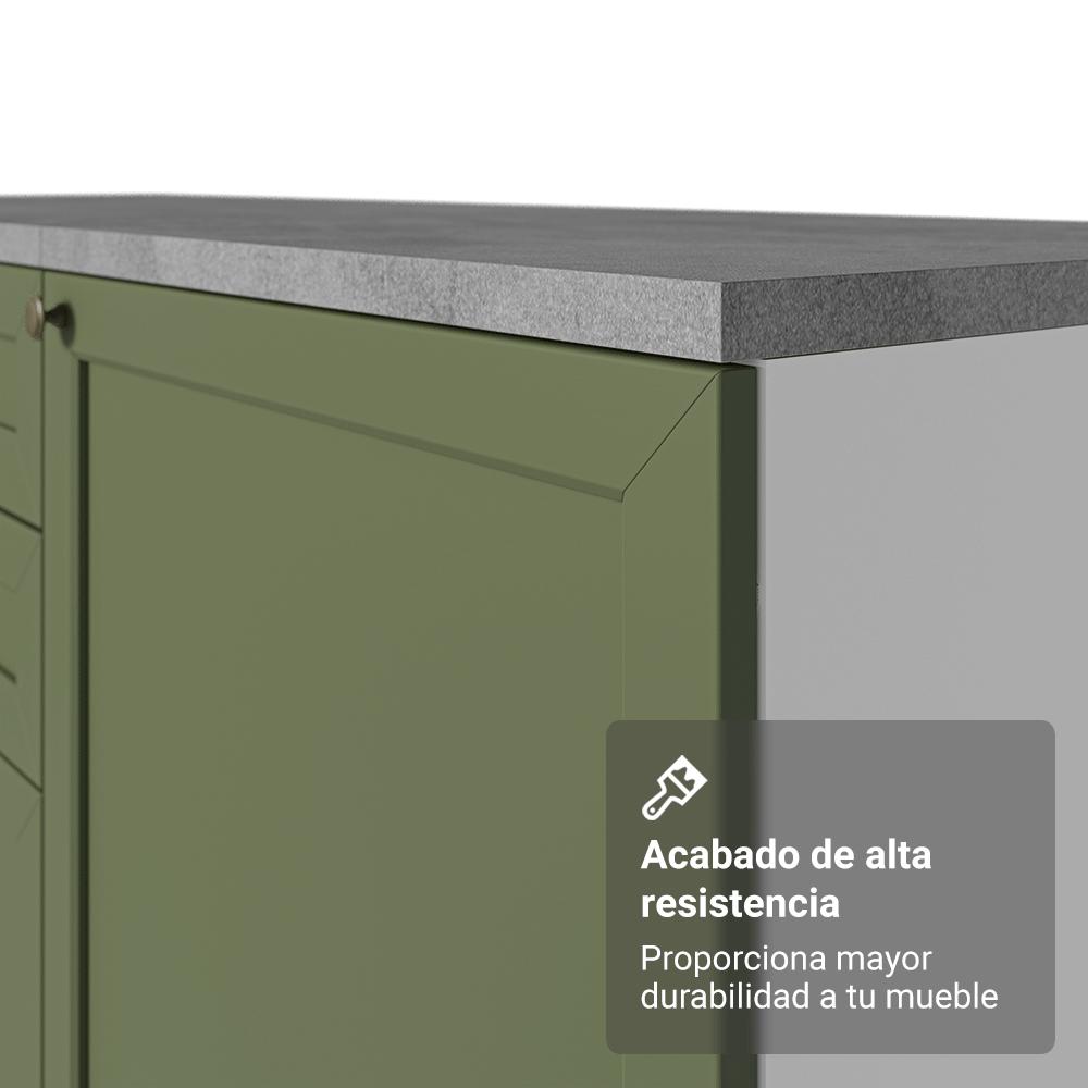 Mueble De Cocina Bajo Vik 70 Cm 2 Puertas Blanco/Verde img #5