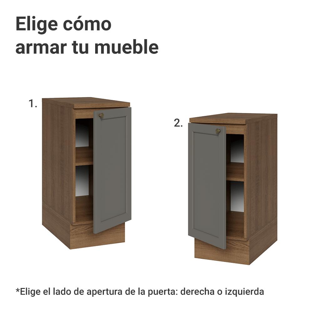 Mueble De Cocina Bajo Vik 35 Cm 1 Puerta Marrón/Gris img #3