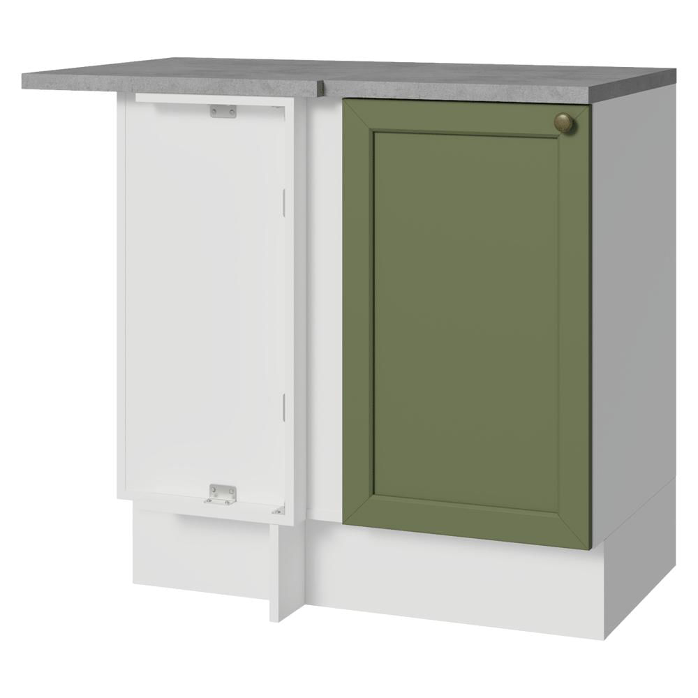 Mueble De Cocina Bajo De Esquina Vik 1 Puerta Blanco/Verde img #1
