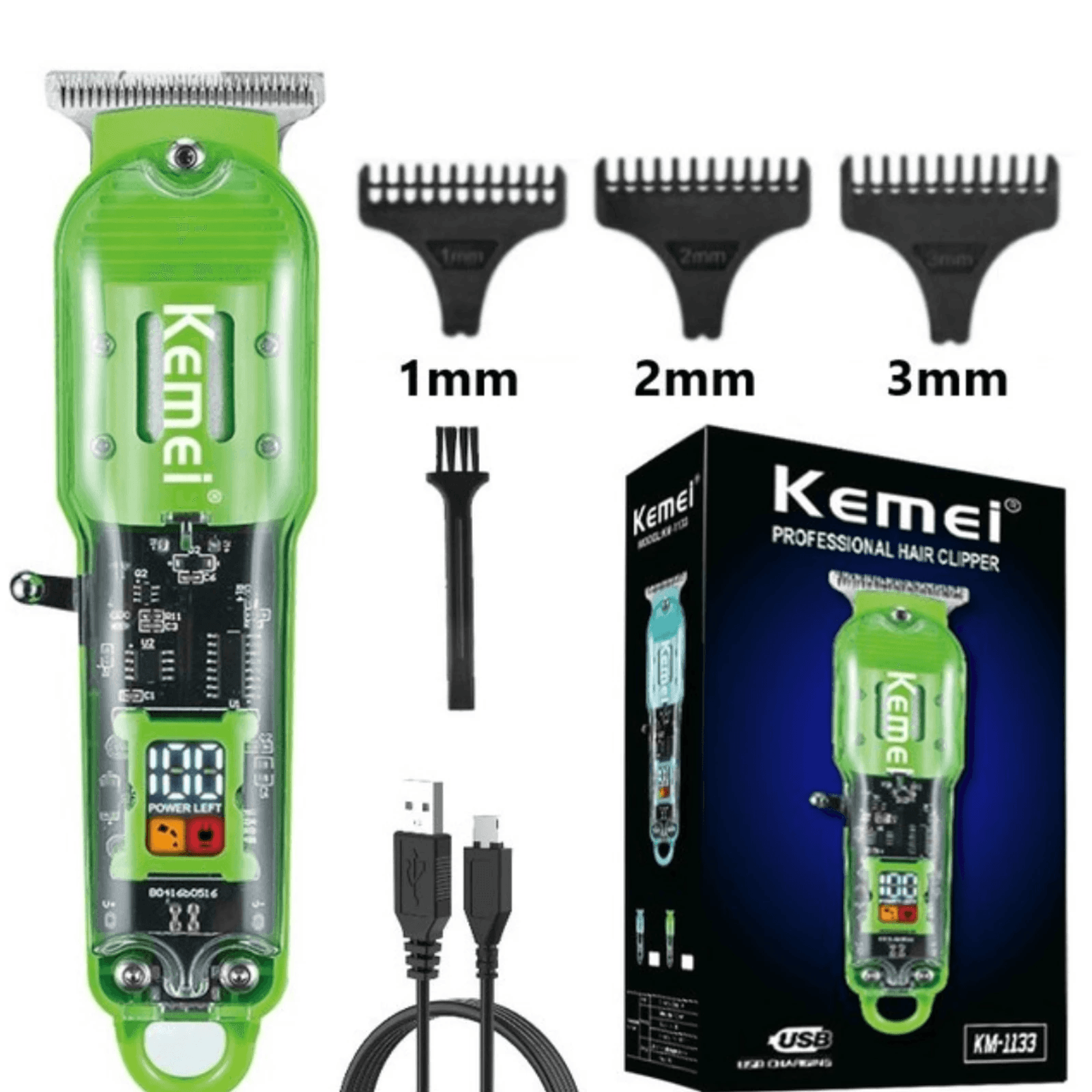 Máquina Cortadora Afeitadora Kemei Profesional Potente Recargable