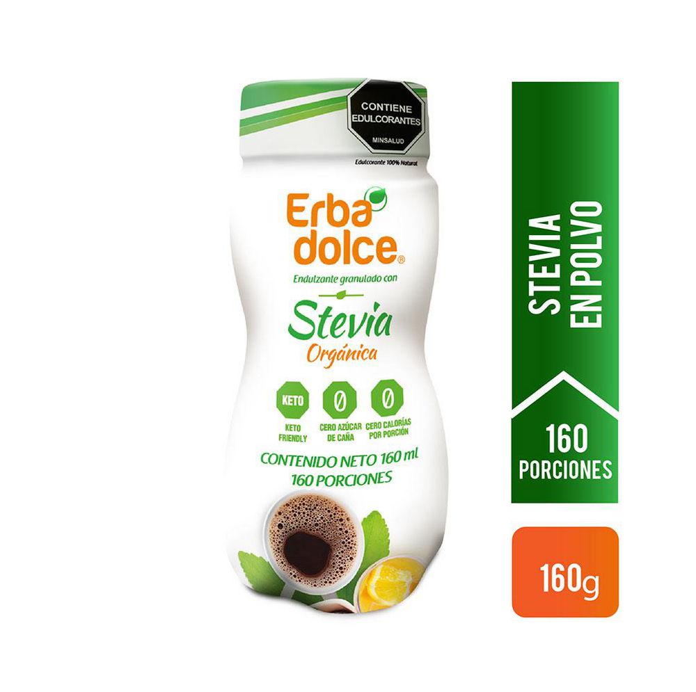 Endulzante ERBA DOLCE Con Stevia En Polvo (160  gr)