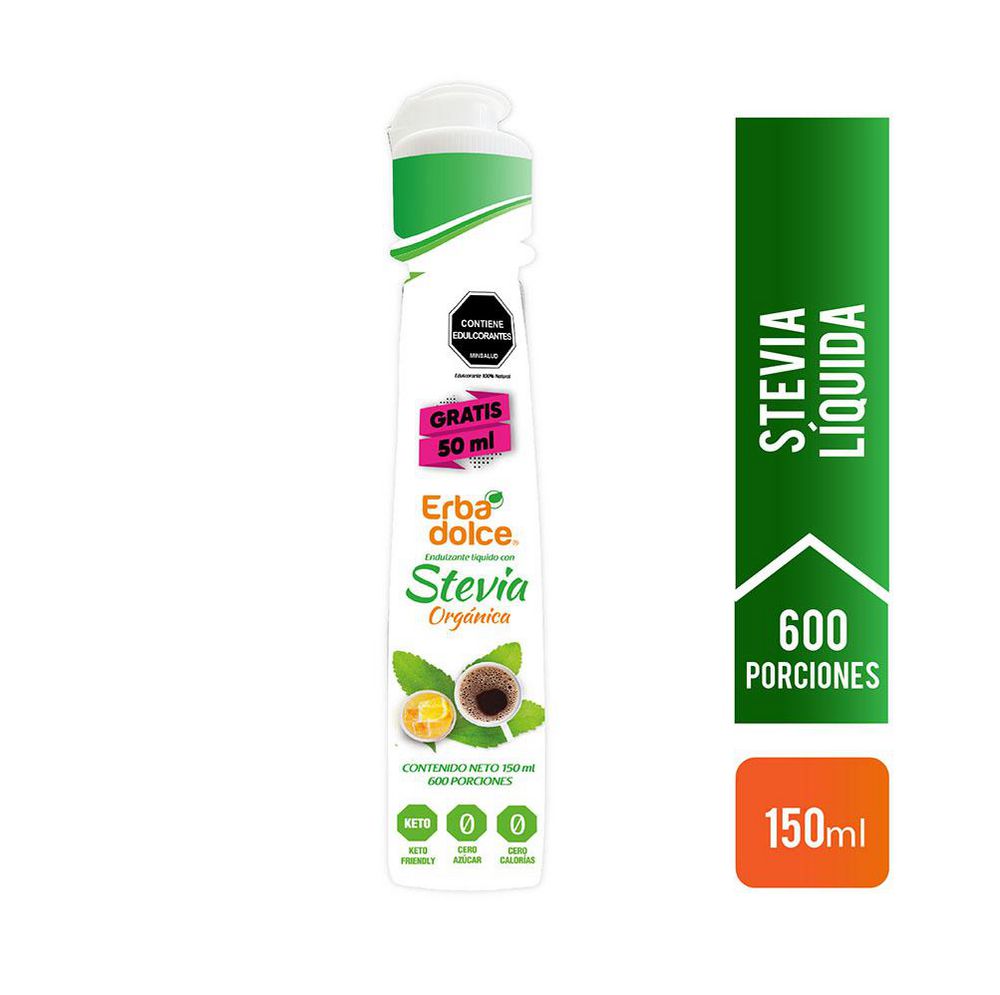 Endulzante ERBA DOLCE Con Stevia Líquido (100  ml)