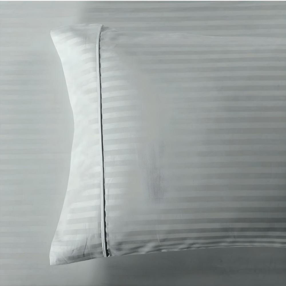 Juego De Sabanas Queen Mic Sateen Stripe Gris Plata img #2