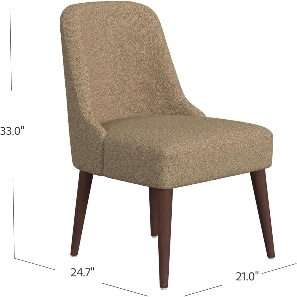 Silla De Comedor Homepop Tapizada Tela Marrón Madera Cónicas img #3
