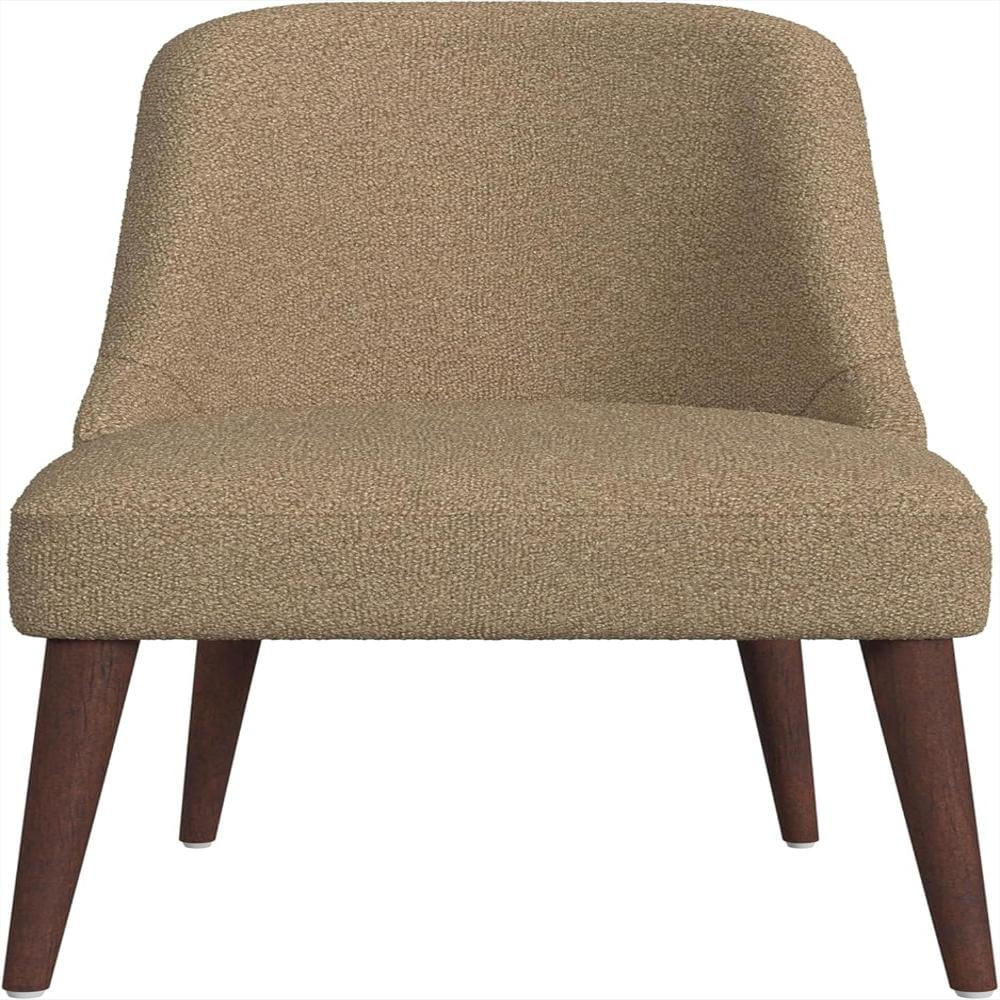 Silla De Comedor Homepop Tapizada Tela Marrón Madera Cónicas img #4