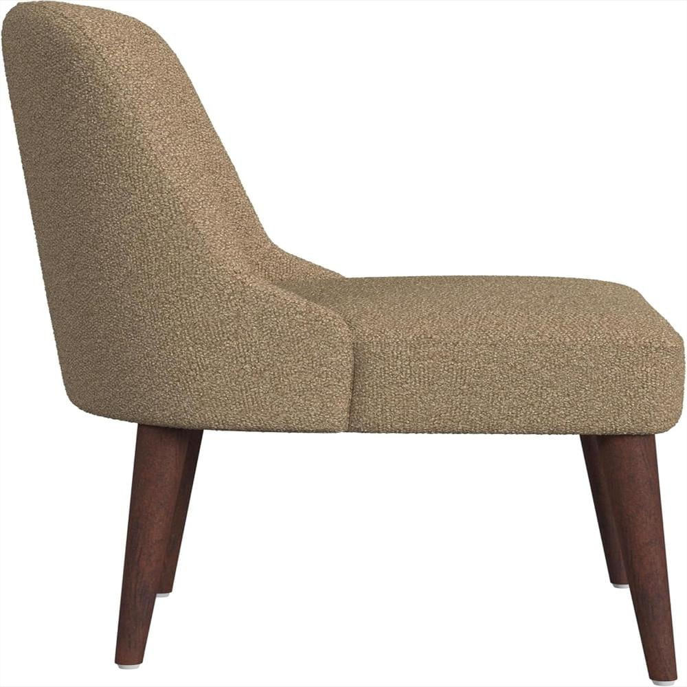 Silla De Comedor Homepop Tapizada Tela Marrón Madera Cónicas img #5
