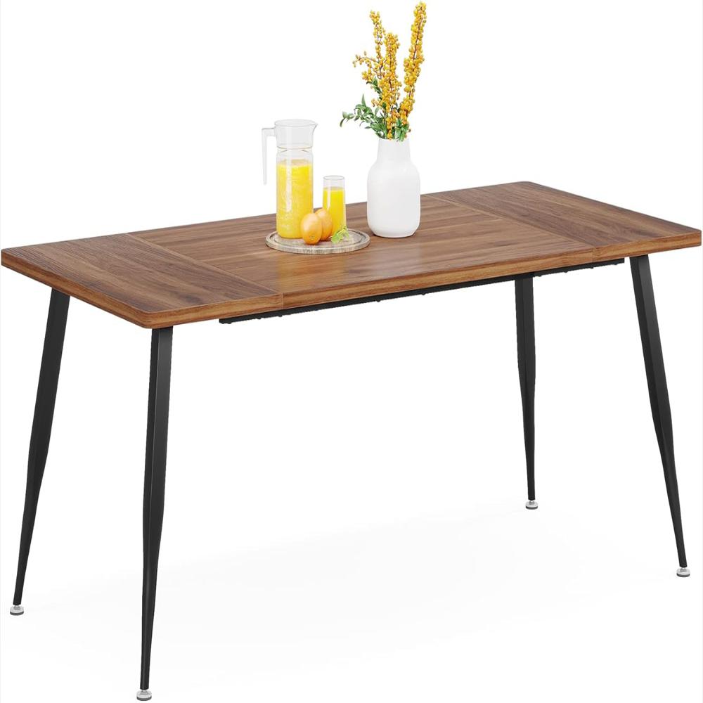Mesa De Comedor Little Tree Estilo Industrial Rústico 180 Cm Marrón Y Negro