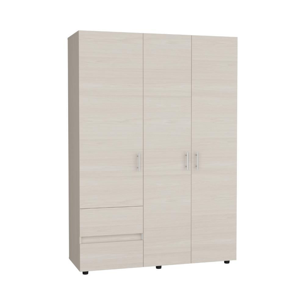 Closet Light 140, Nevado Y Blanco, Con Tres Puertas Abatibles img #1