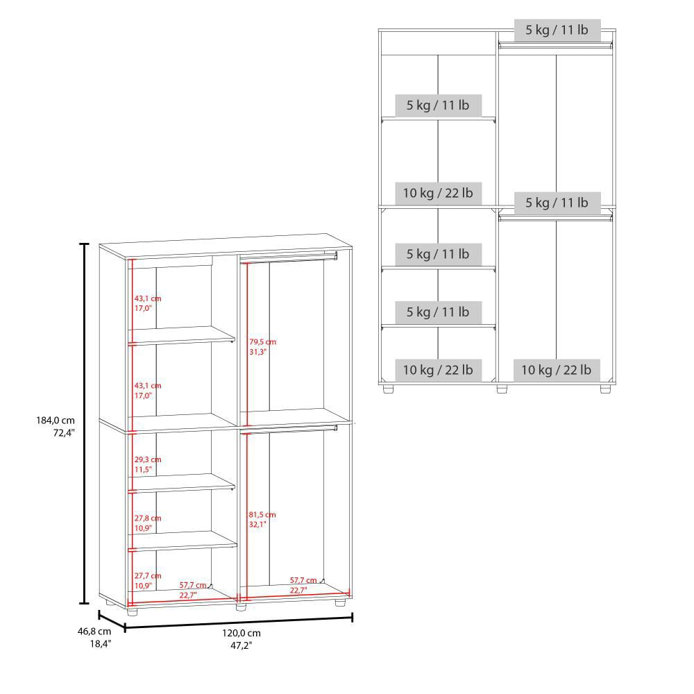 Closet Econo, Wengue, Pequeño Con Amplios Espacios Para Guardar Ropa Zf img #4