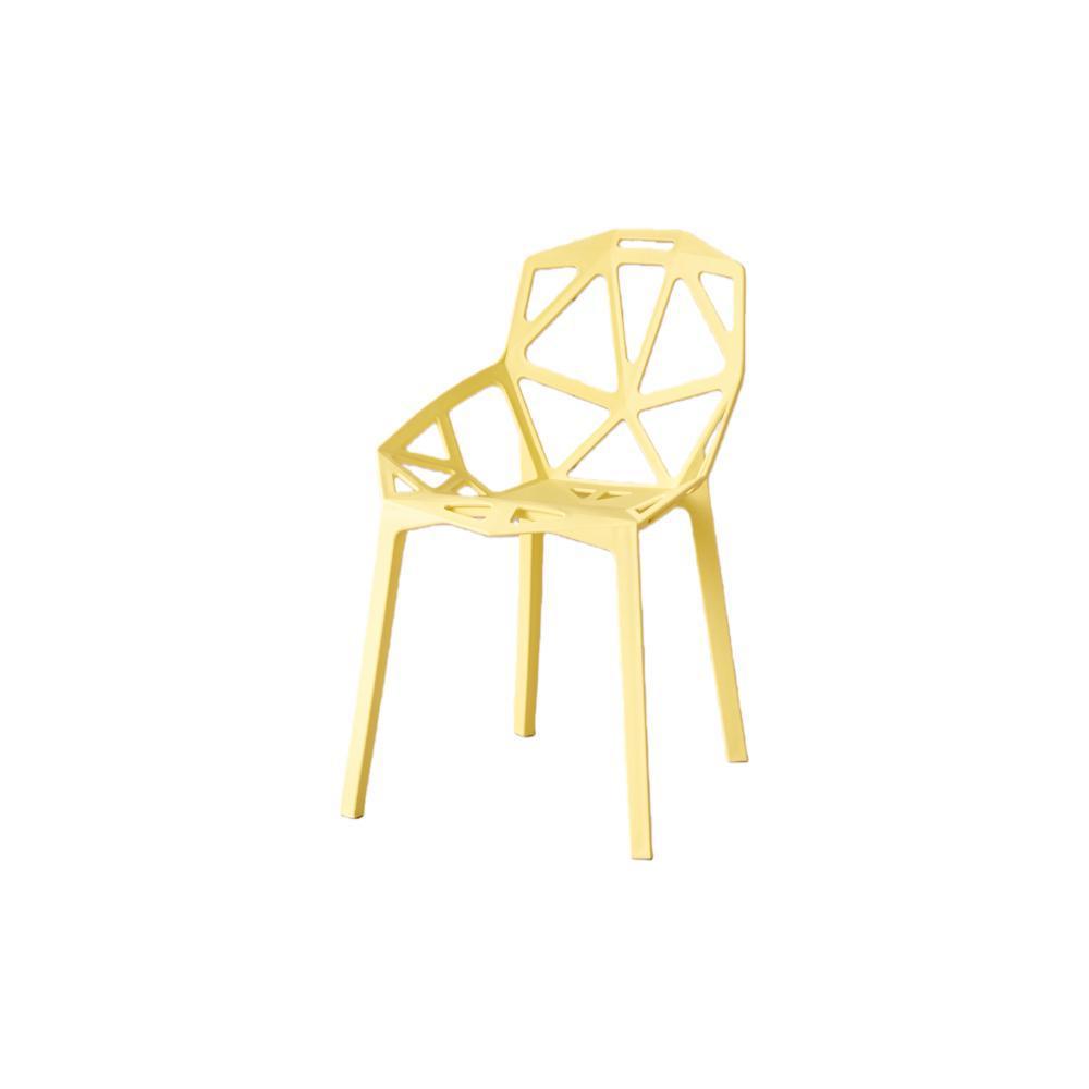 Silla Roxy Color Amarillo Con Espaldar Y Diseño Moderno img #1