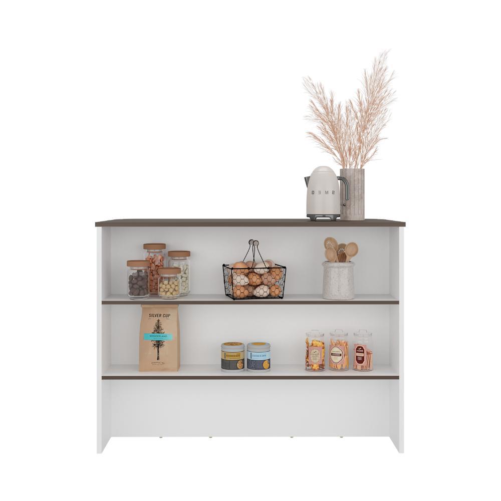 Barra De Cocina Diamante, Blanco Y Milan, Con Entrepaños img #1