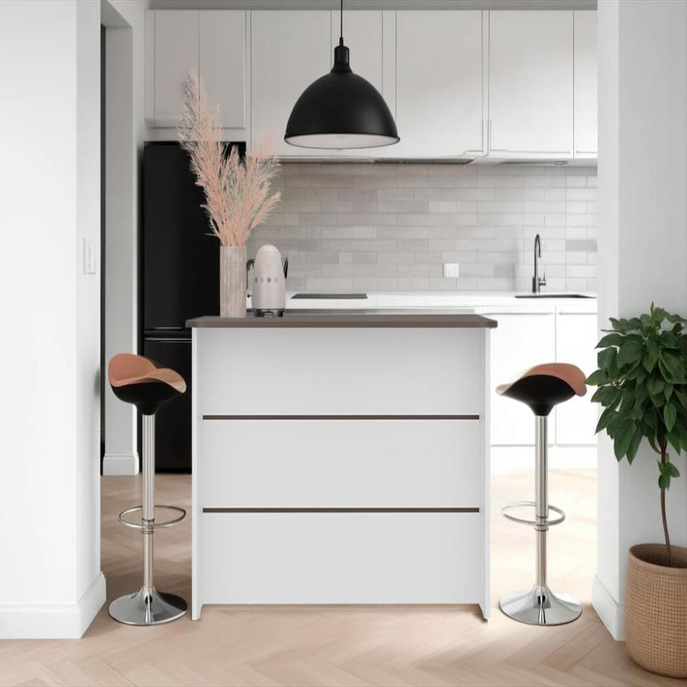 Barra De Cocina Diamante, Blanco Y Milan, Con Entrepaños img #3